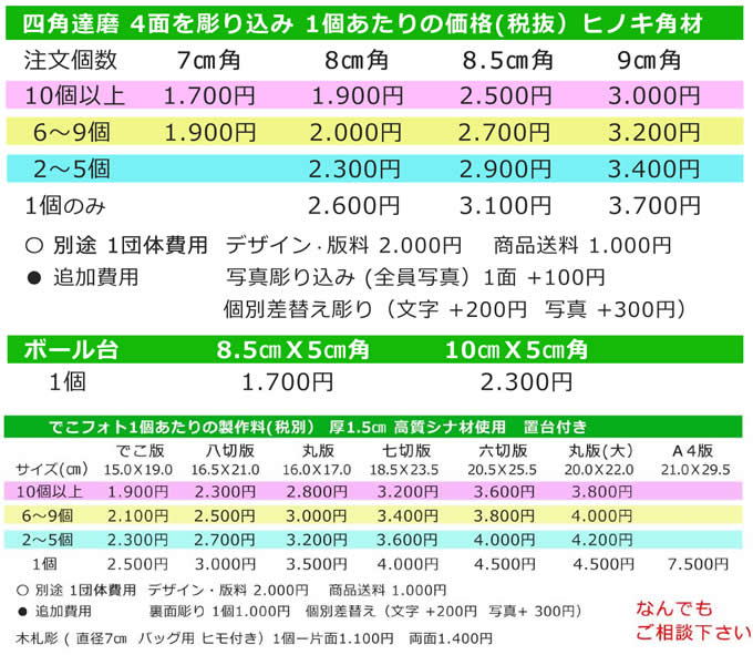 料金表